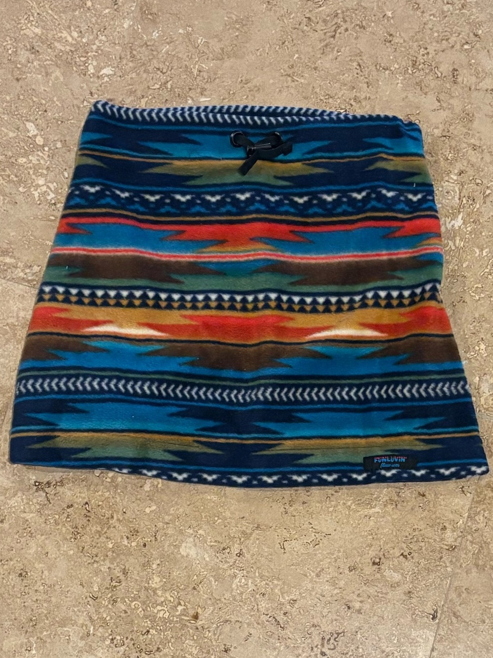 Multicolor Fleece Patterned Mini Skirt